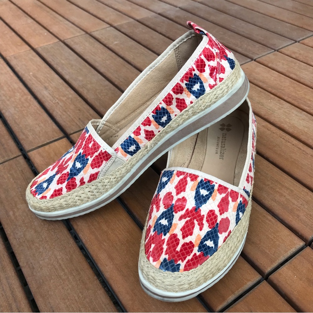 Naturalizer Davenport Espadrilles Snakeskin N5 Contour Flats Women's Size 8M